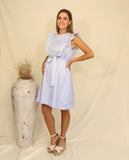 Vestido de maternidad y lactancia Ilse, azul rayitas