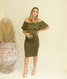Vestido de maternidad Arantza verde olivo