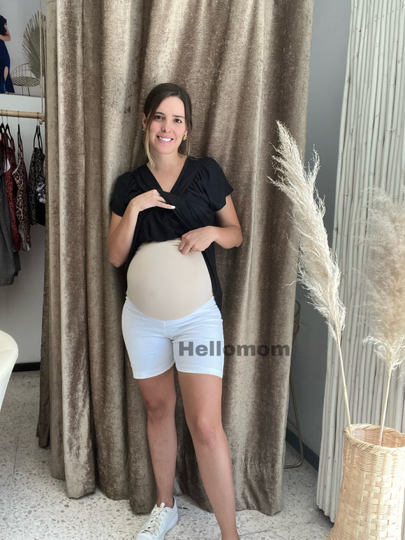 Shorts de maternidad, blancos Licra