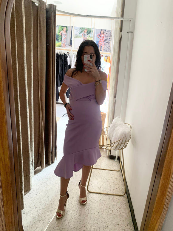 Vestido de maternidad, lila viridiana con Olán