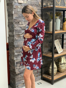 Vestido de maternidad Natalia, guinda