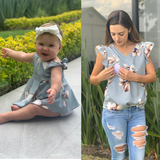 Blusa de lactancia, Andy gris flores