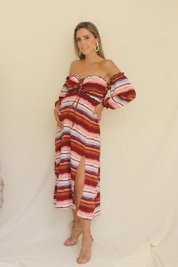Vestido de maternidad, Fiona rayas moderno XCH