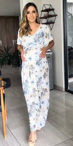 Vestido de maternidad, Love florecitas amarilla con azul CH a XG