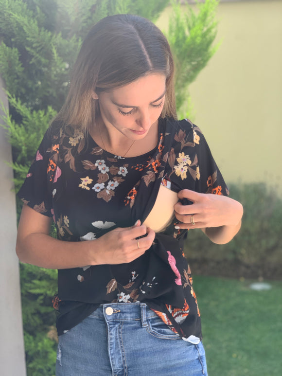 Blusa de lactancia, Esme negra pajaritos