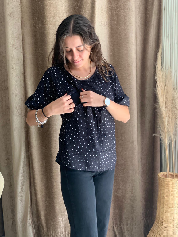 Blusa de lactancia, Georgina negro puntos