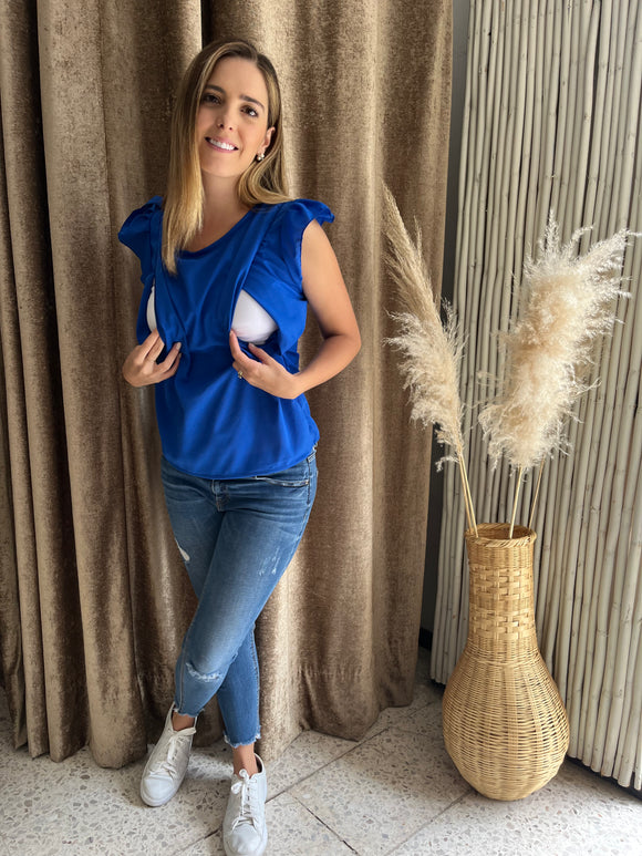 Blusa lactancia Andy, azul rey