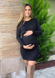Vestido de maternidad y lactancia color negro