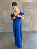 Vestido de maternidad y lactancia azul rey Dayana