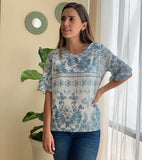 Blusa de lactancia, Georgina azul garigoleado