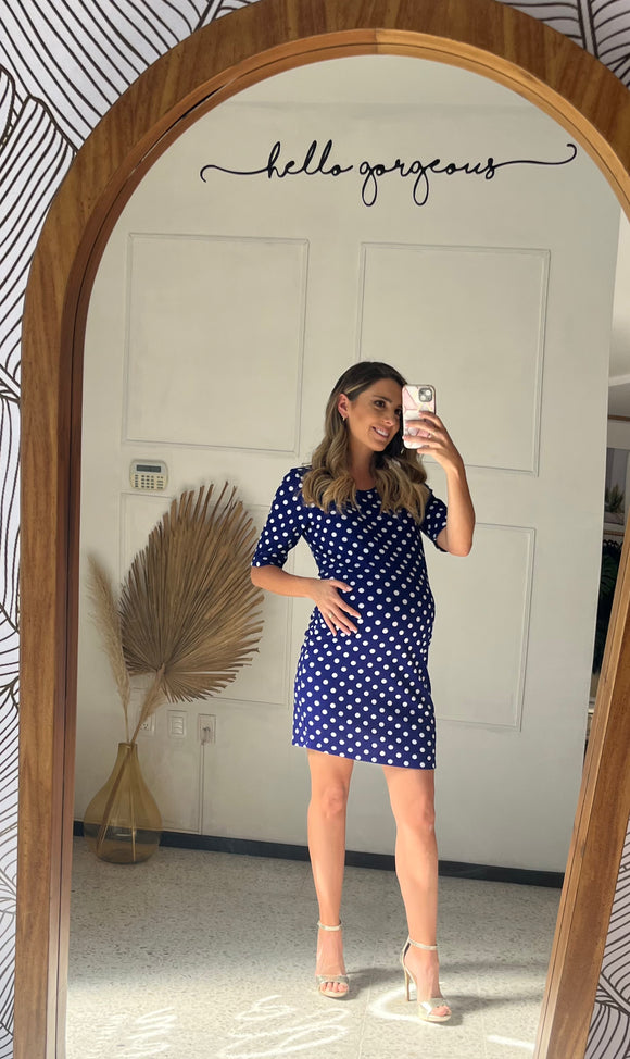 Vestido de maternidad strech de bolitas