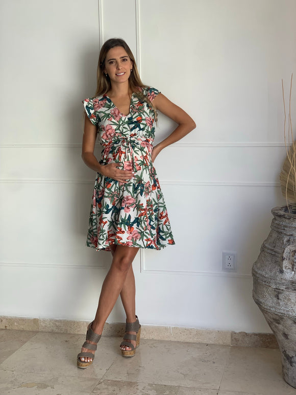 Vestido de Maternidad, Sofia blanco flores