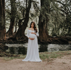 Vestido de maternidad sesión blanco, Alberta