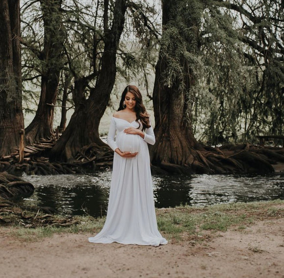 Vestido de maternidad sesión blanco, Alberta