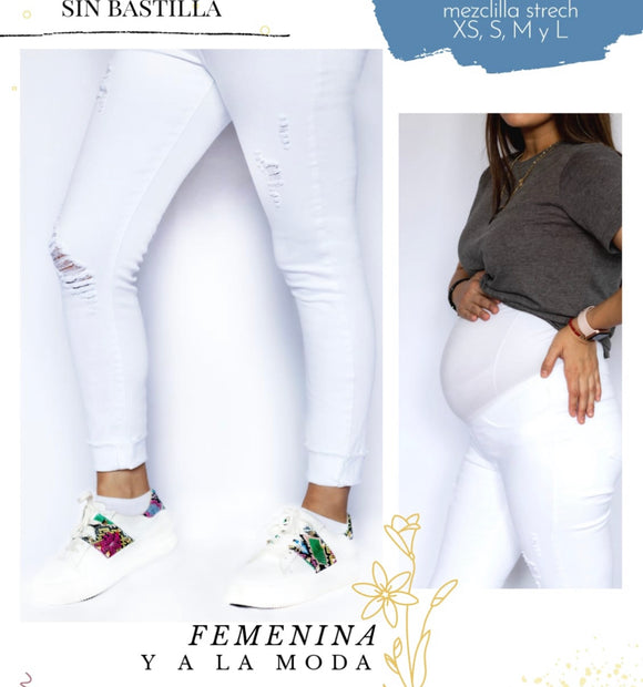Pantalon blanco roto BB