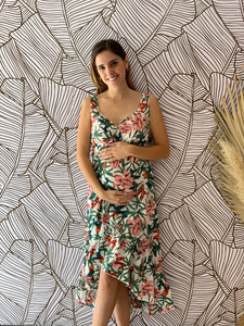 Vestido de maternidad y lactancia , Sandra blanco floreado