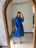 Vestido lactancia y maternidad Romina azul