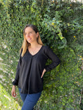 Blusa de lactancia/maternidad, Bertha negra