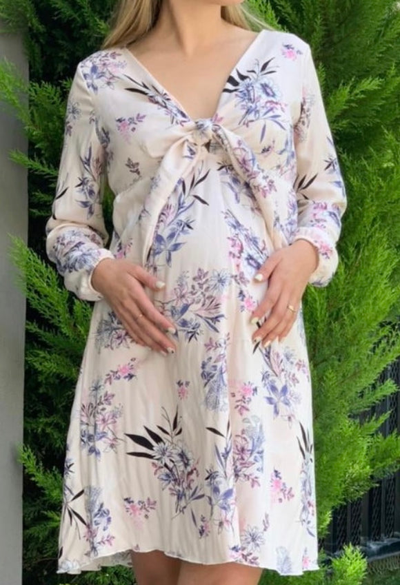 Tela Rayón ivory flores
