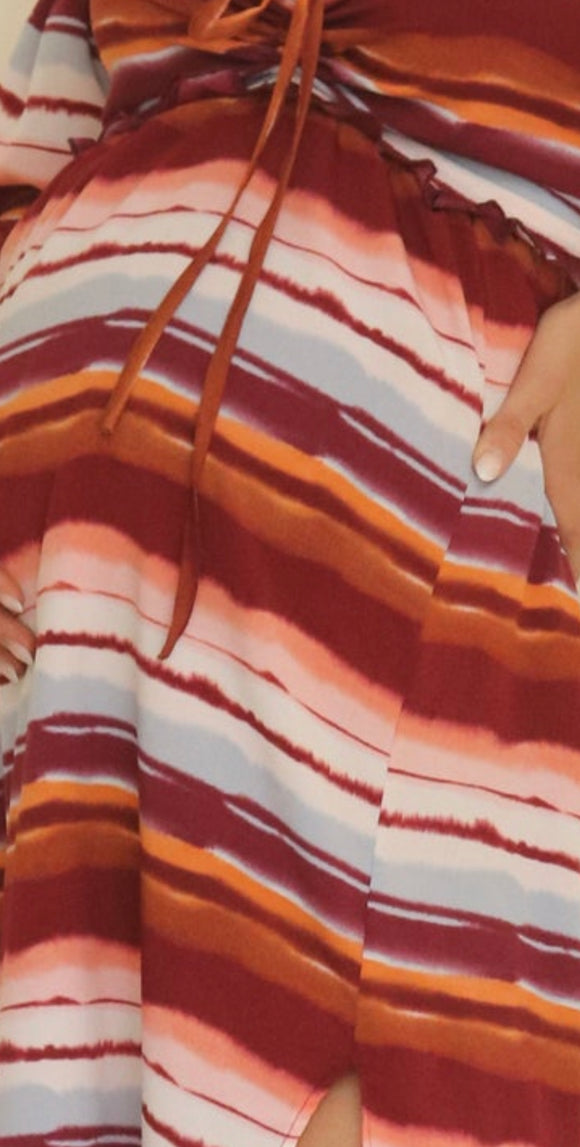 Tela rayas roja con azul