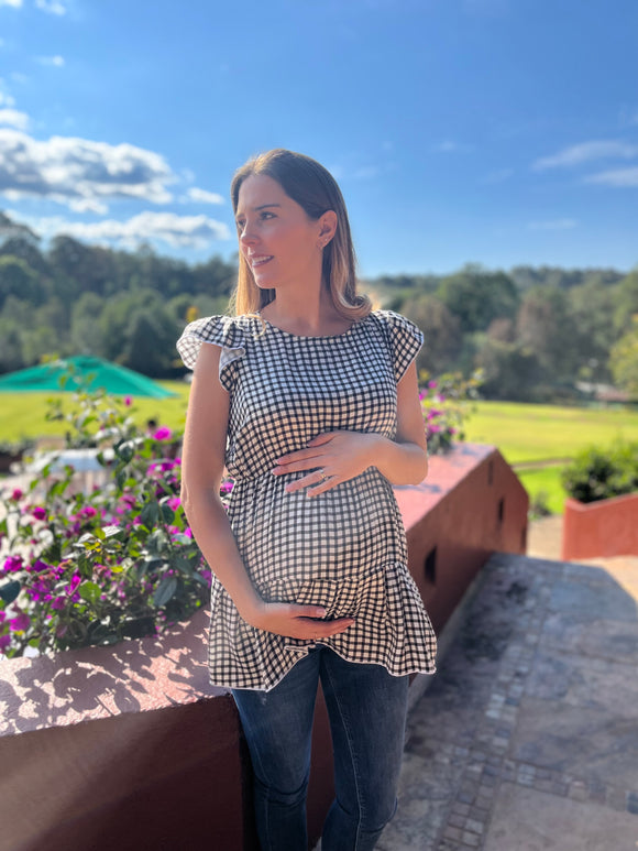 Blusa de maternidad, Anna cuadros olanes