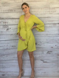 Vestido maternidad Natalia verde limón