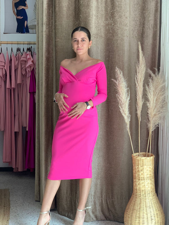 Vestido de maternidad rosa barbie, RittaYuridia