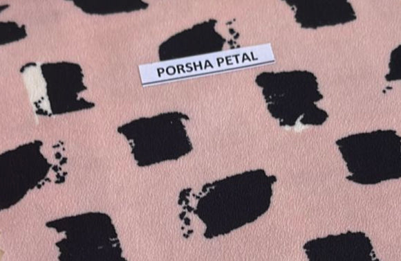 Tela Polyester brochas negras- petal