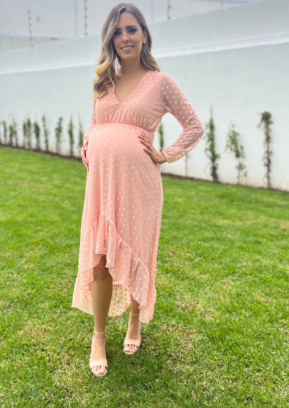 Vestido de Maternidad, Sofia/Carlota rosa puntos