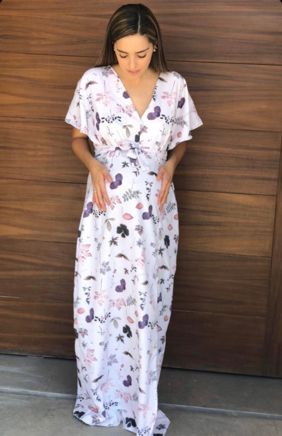 Vestido de maternidad, Love flores moradas
