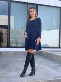 Vestido maternidad invierno, azul