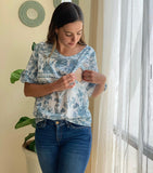 Blusa de lactancia, Georgina azul garigoleado