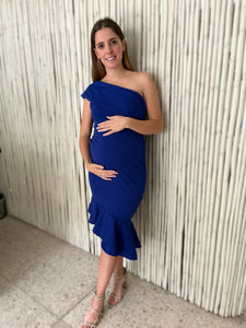 Vestido de maternidad María José azul imperial