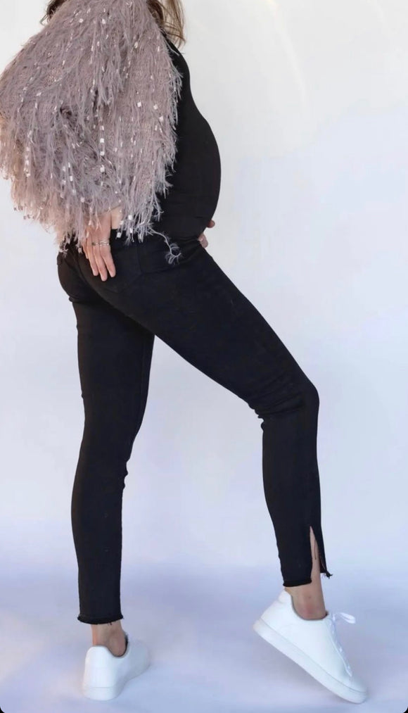 Jeans de maternidad negros abiertos “BB”