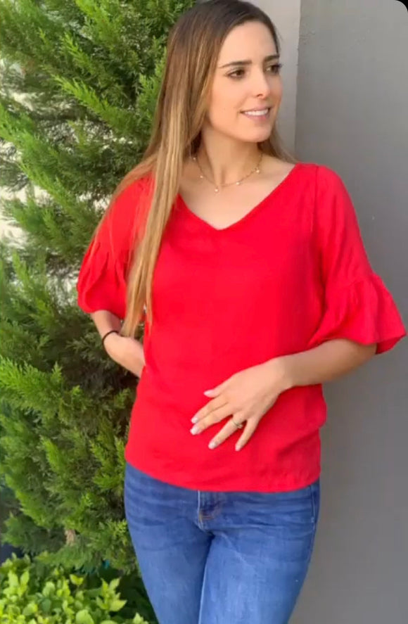 Blusa lactancia georgina, roja