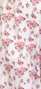 Tela blanca florecitas rosas Polyester