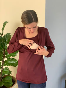 Suéter Hilda lactancia y maternidad vino