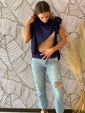Blusa de lactancia, ruth azul marina