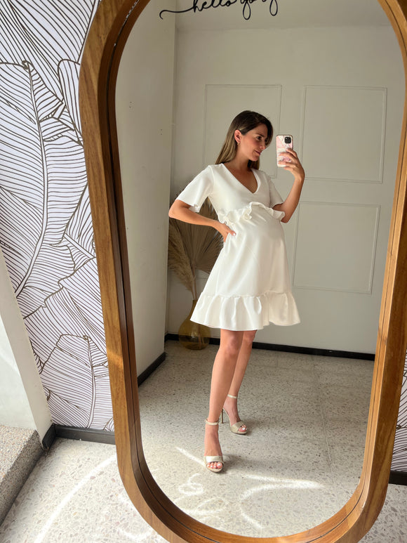 Vestido maternidad Karina ivory