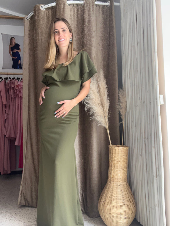Vestido de maternidad, Astrid verde olivo