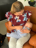 Blusa de lactancia, Ruth guinda flores
