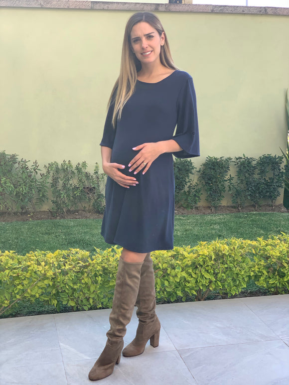 Vestido de maternidad invierno, azul SM