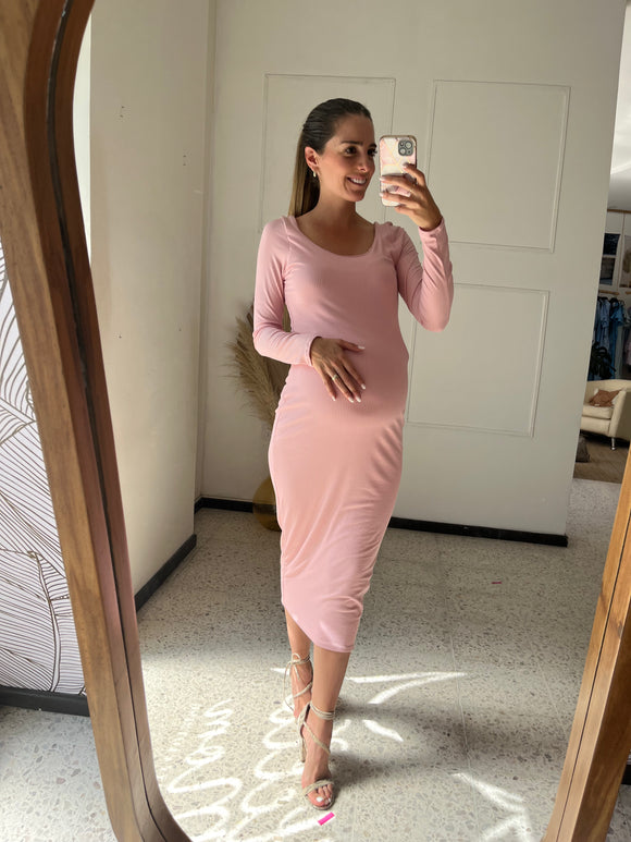 Vestido de maternidad, Olivia Rosa rayitas con mangas