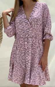 Tela leopardo rosa