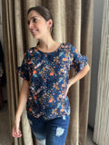 Blusa de lactancia, Georgina flores azul flores helechitos