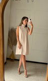 Vestido de maternidad, tortuga beige rayitas