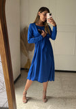 Vestido lactancia y maternidad Romina azul