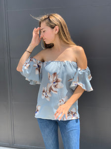 Blusa de lactancia, Aniela gris flores