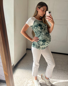 Blusa de maternidad tie dye color verde
