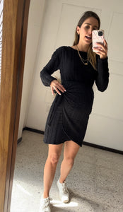 Vestido de maternidad negro textura, Lola CH y XG